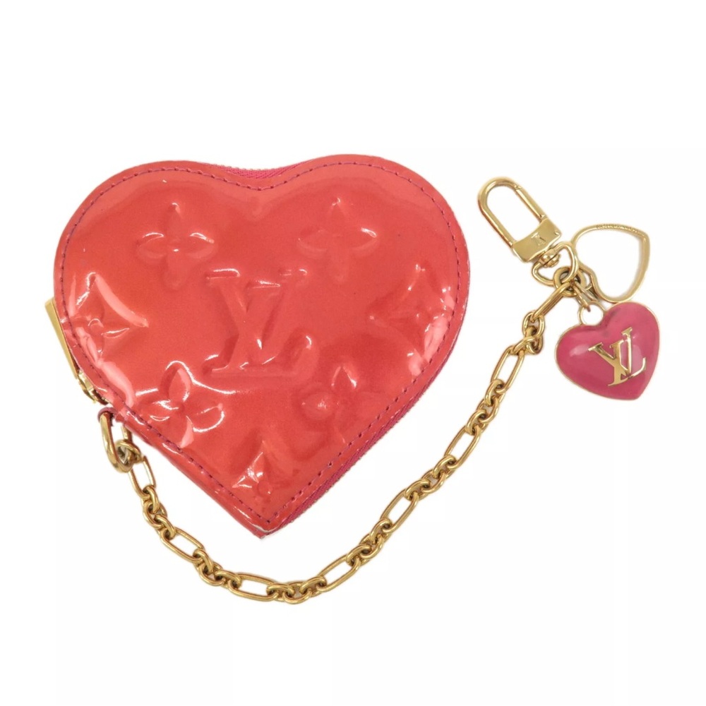 SOLDLouis Vuitton Monogram Rose Vernis Porte Monnaie Coeur Coin Case & bag charm
